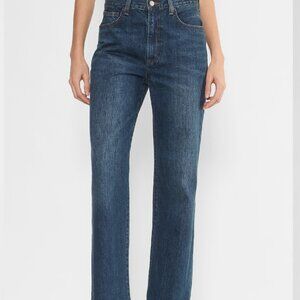 Aritzia Denim Forum The Farrah Hi-rise Wide Jean/ be about dark bleu